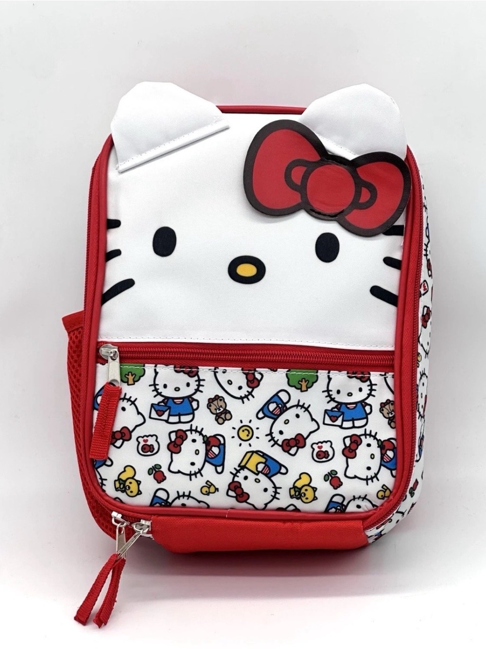 Hello Kitty Kids Insulated Lunch Box Backpack Red White Sanrio School Lunch Bag